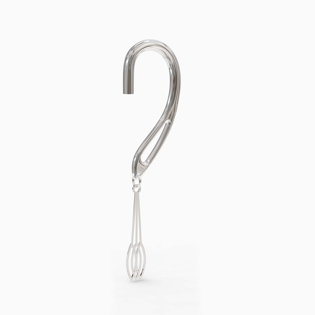 Front view of silver Radiance dangle cuff designed for AirPods