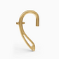 Angled image of gold side-clip cuff displaying seamless design