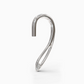 Front view of handmade silver Swirls ear cuff with AirPod clamp for ergonomic wearable audio